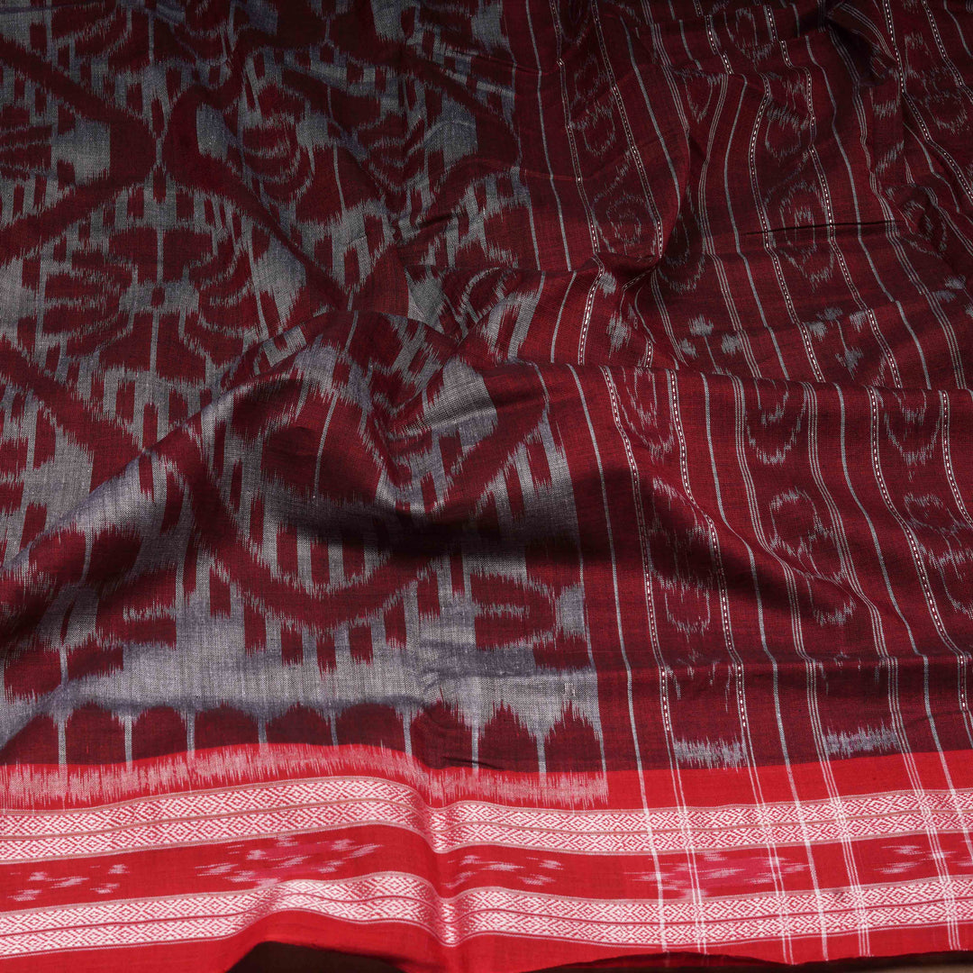 Red and gray patterned fabric