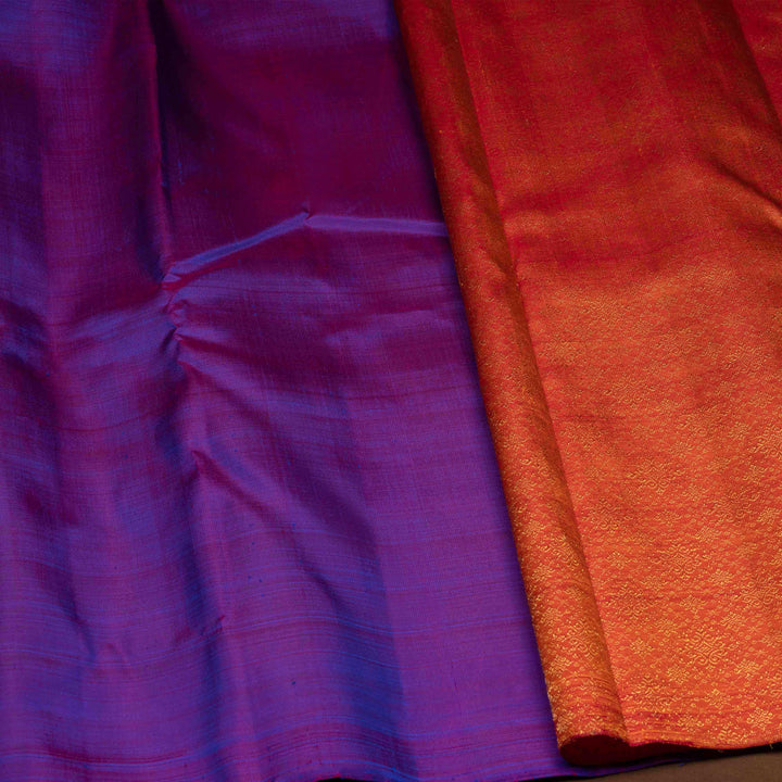 Close-up of purple and orange fabric