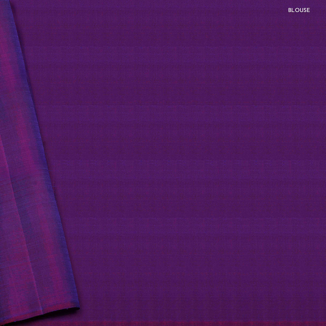 Blouse of Handwoven purple kanjivaram silk Saree