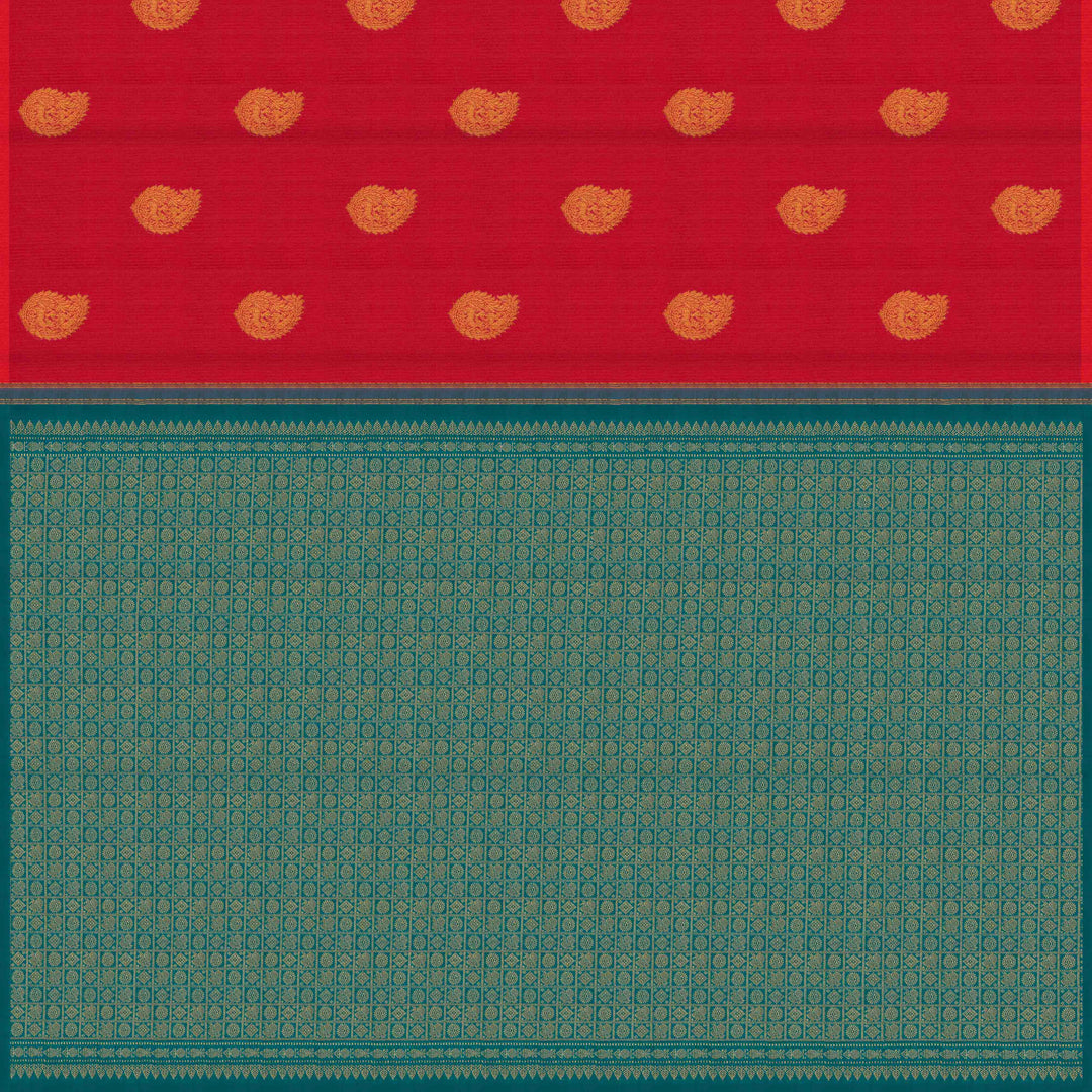 Pallu of Handwoven pink kanjivaram silk Saree