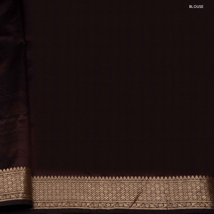 Blouse of Handwoven brown Banarasi kattan silk Saree