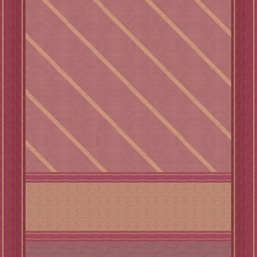 Pallu of Handwoven pastel pink Banarasi kattan silk Saree