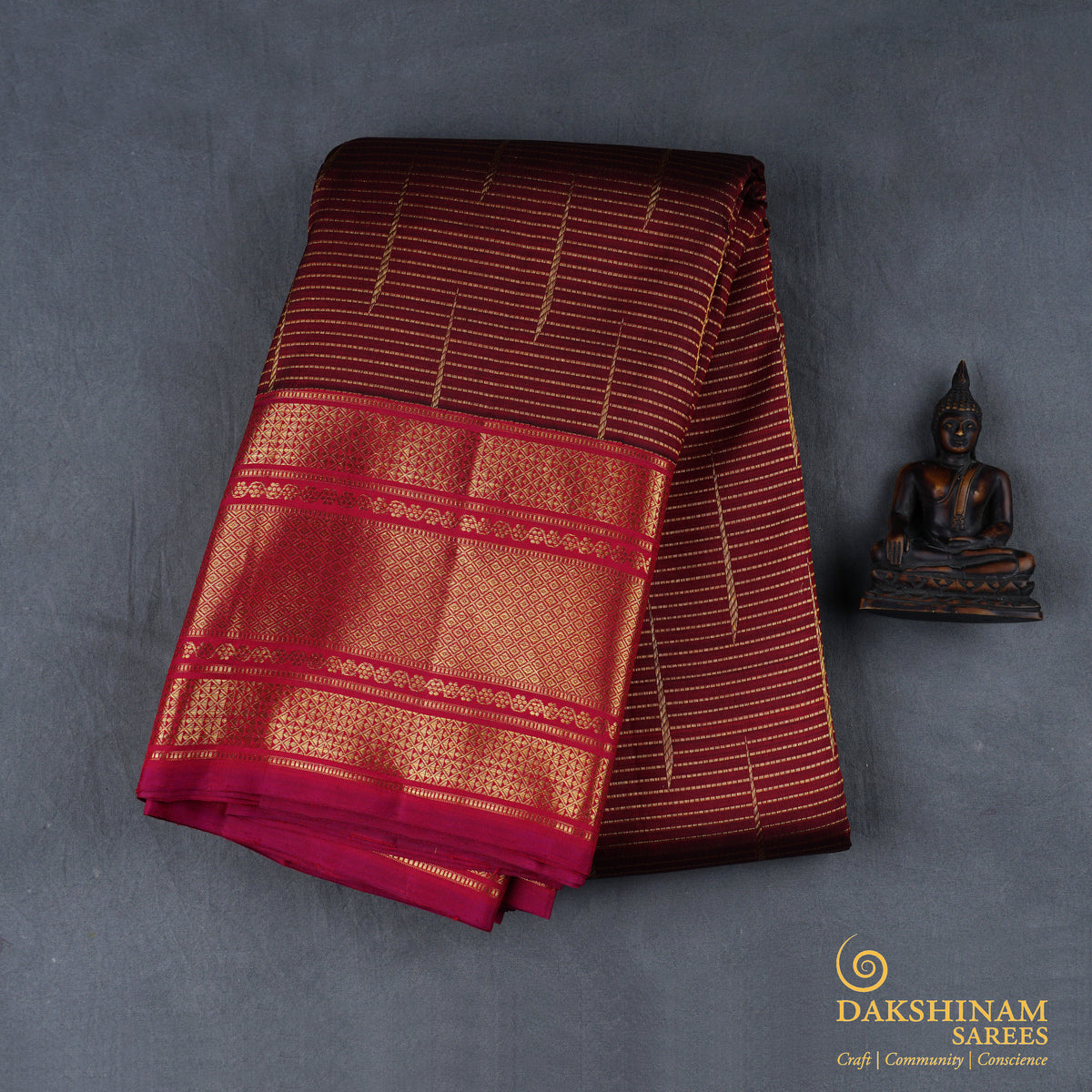 Women's Maroon Banarsi Silk Woven Design Kanjeevaram  Saree