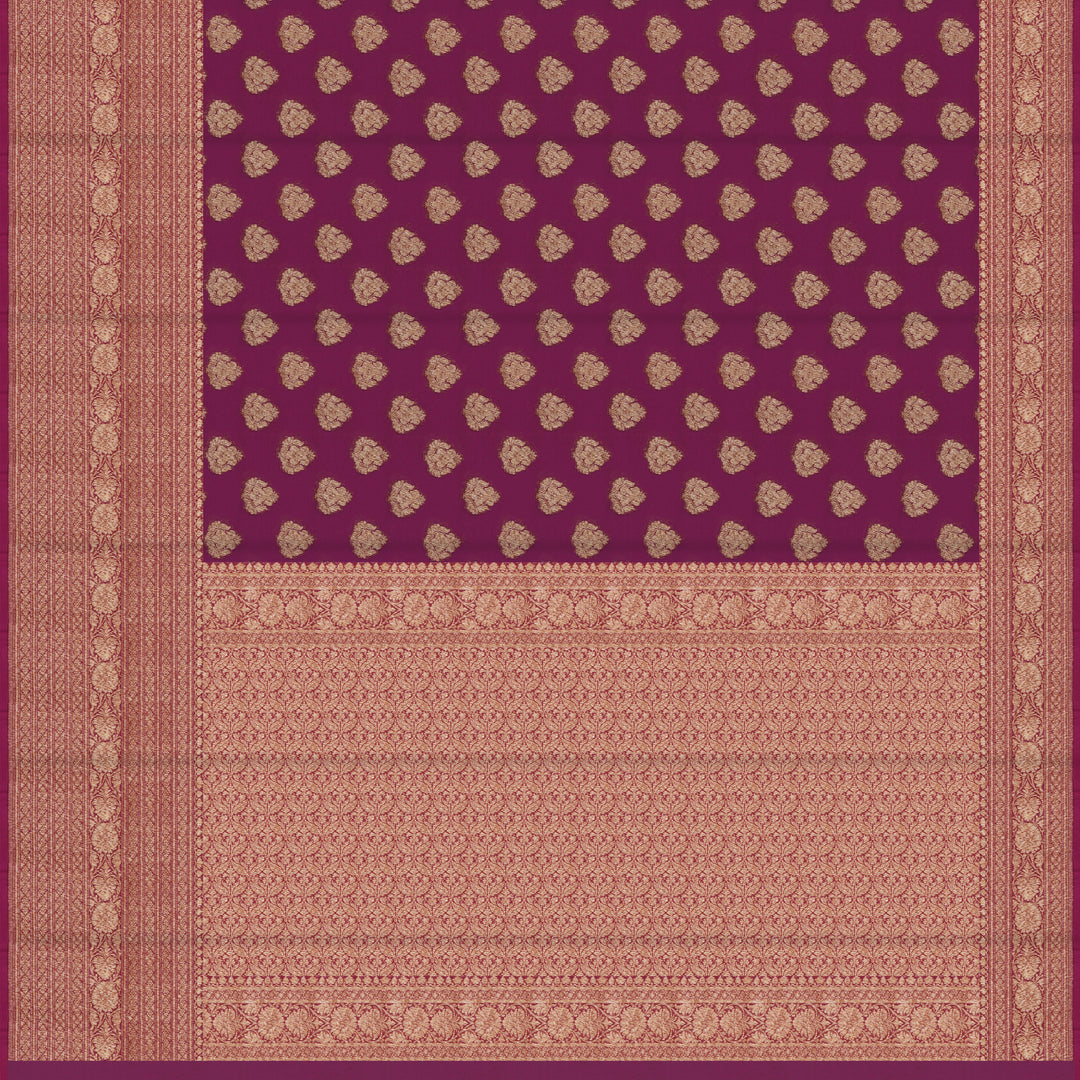 Handwoven Magenta Banarasi Khaddi georgette Silk Saree - 2399T002884DSC