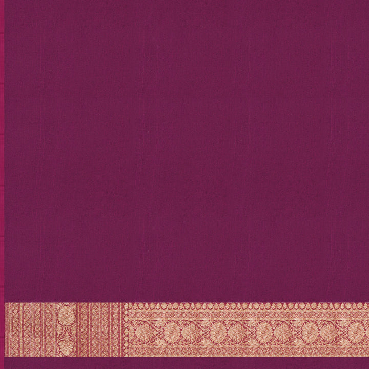 Handwoven Magenta Banarasi Khaddi georgette Silk Saree - 2399T002884DSC