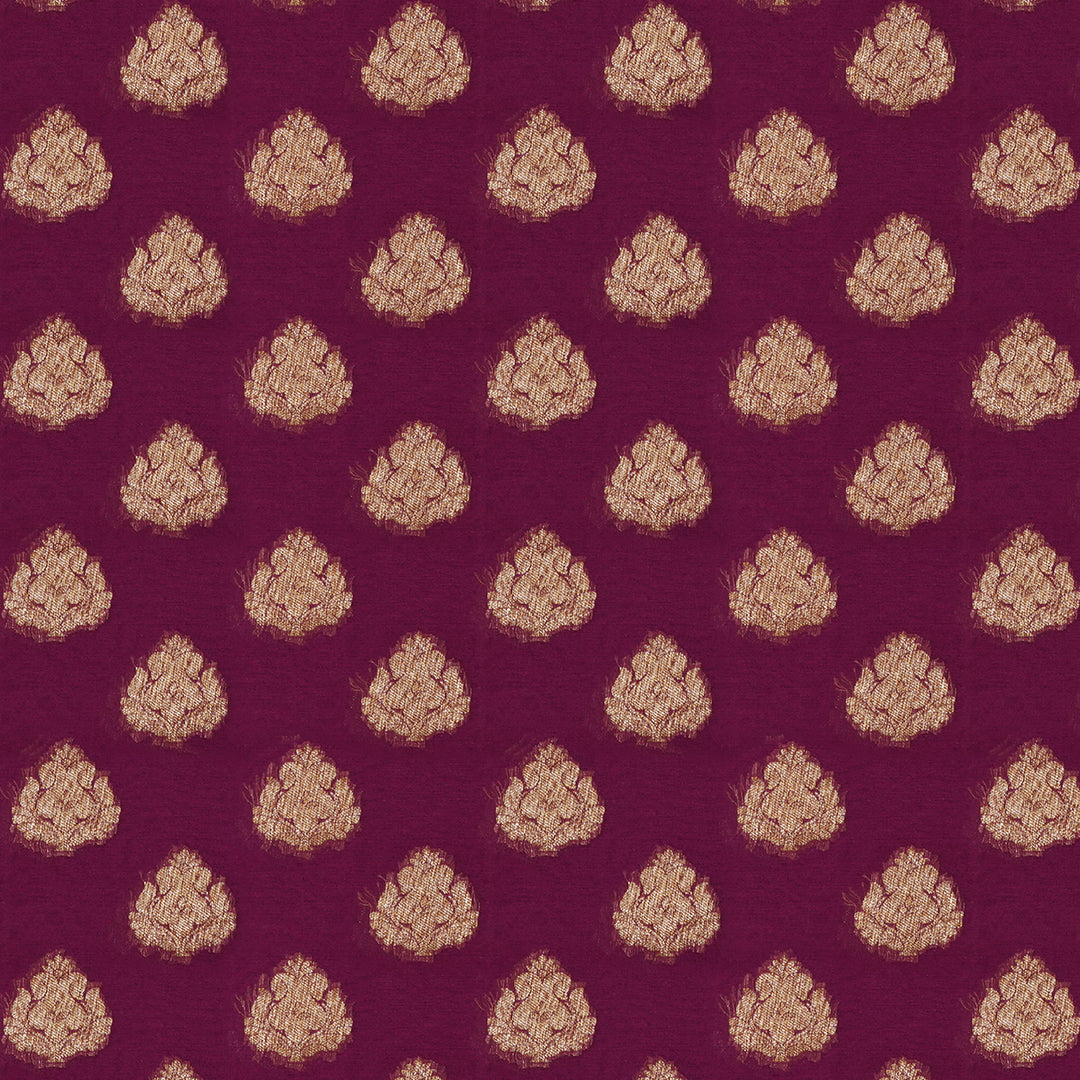Handwoven Magenta Banarasi Khaddi georgette Silk Saree - 2399T002884DSC