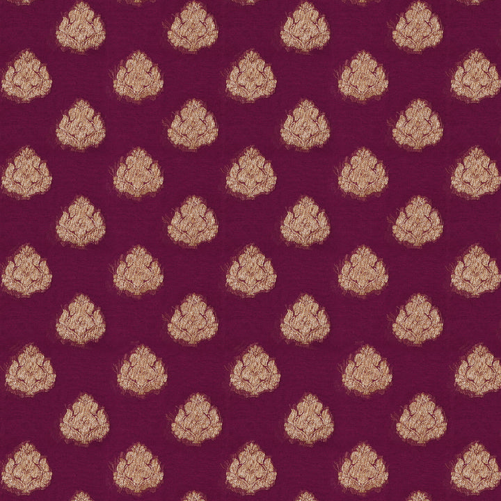 Handwoven Magenta Banarasi Khaddi georgette Silk Saree - 2399T002884DSC