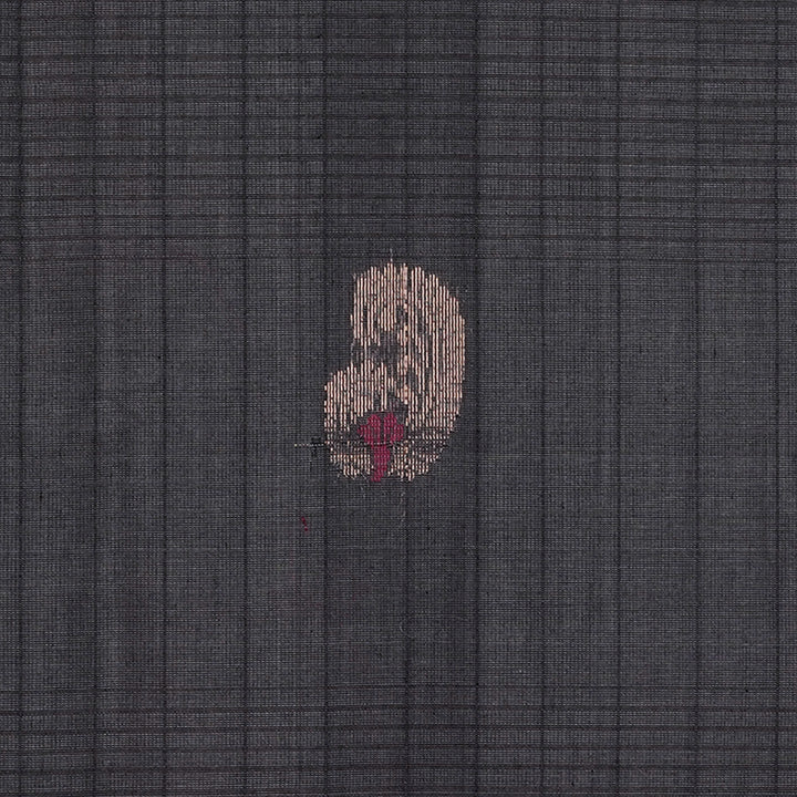 Handwoven Grey with Maroon Silk Cotton Saree - 2433T011297DSC