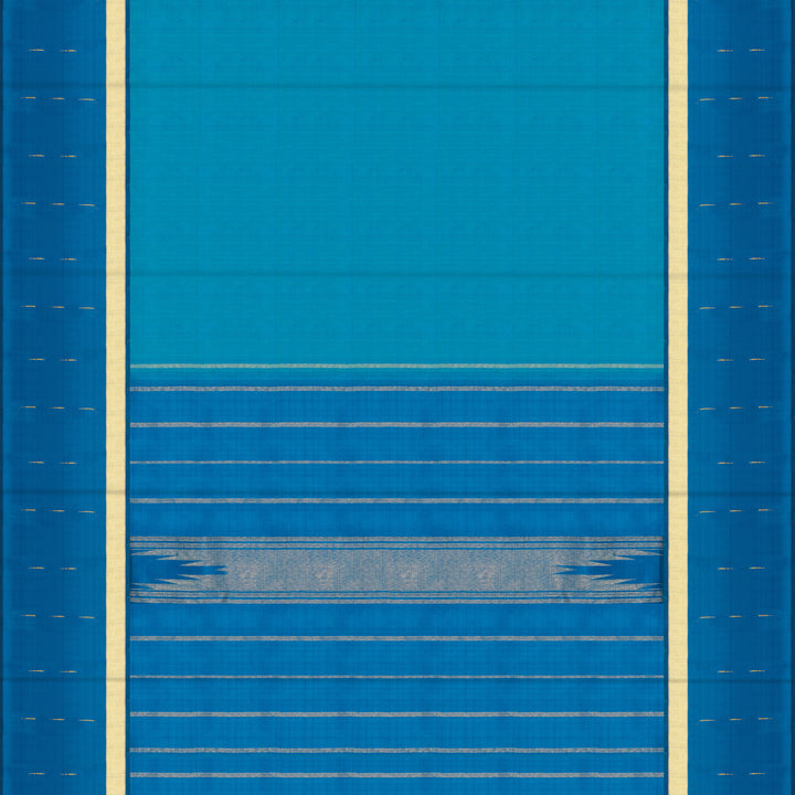 Handwoven Blue Kanjivaram Silk Saree - 2446T012291DSC