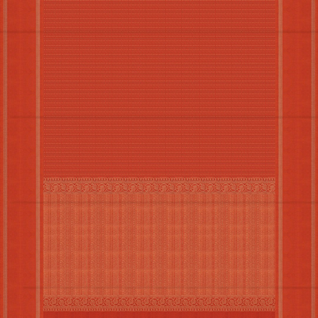 Handwoven Orange Kanjivaram Silk Saree - 2450T012297DSC