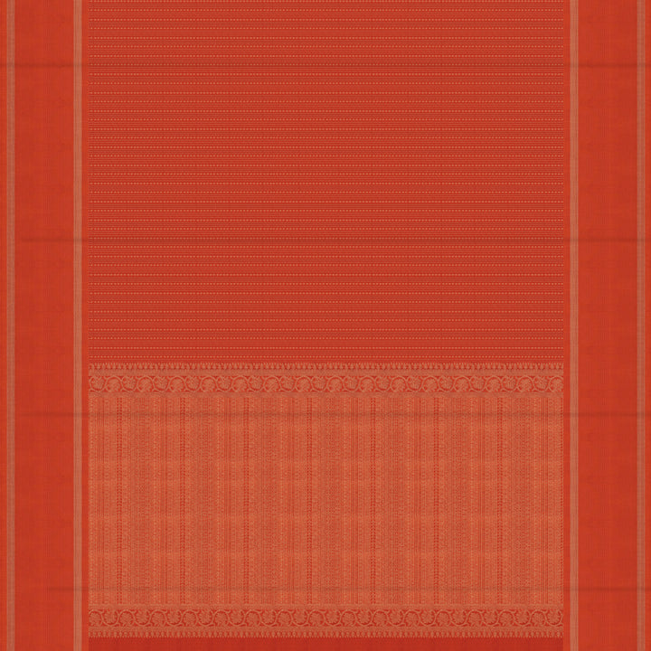 Handwoven Orange Kanjivaram Silk Saree - 2450T012297DSC