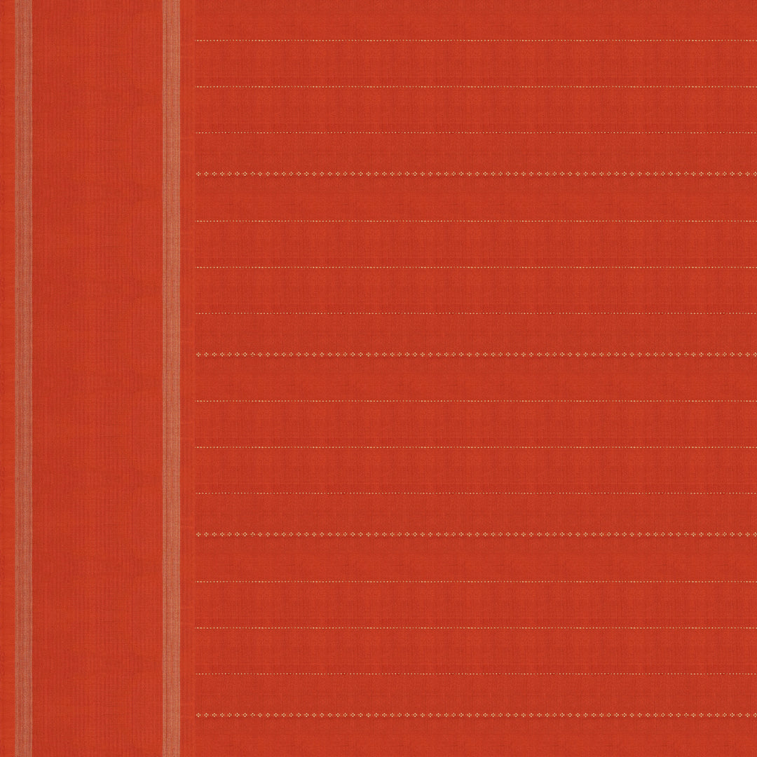 Handwoven Orange Kanjivaram Silk Saree - 2450T012297DSC