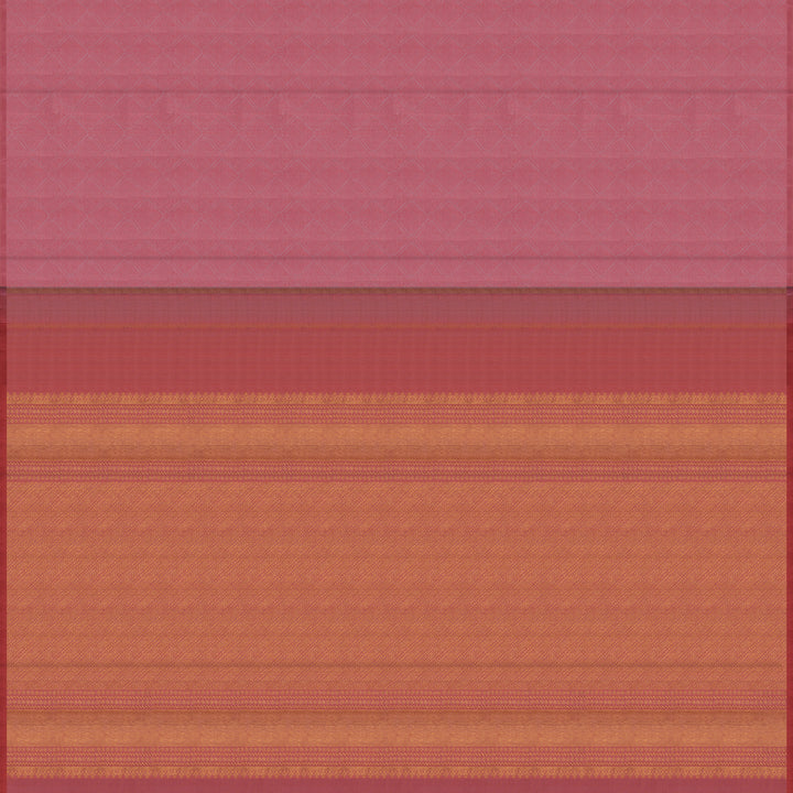Handwoven Pink with Peach Kanjivaram Silk Saree - 2455T012356DSC