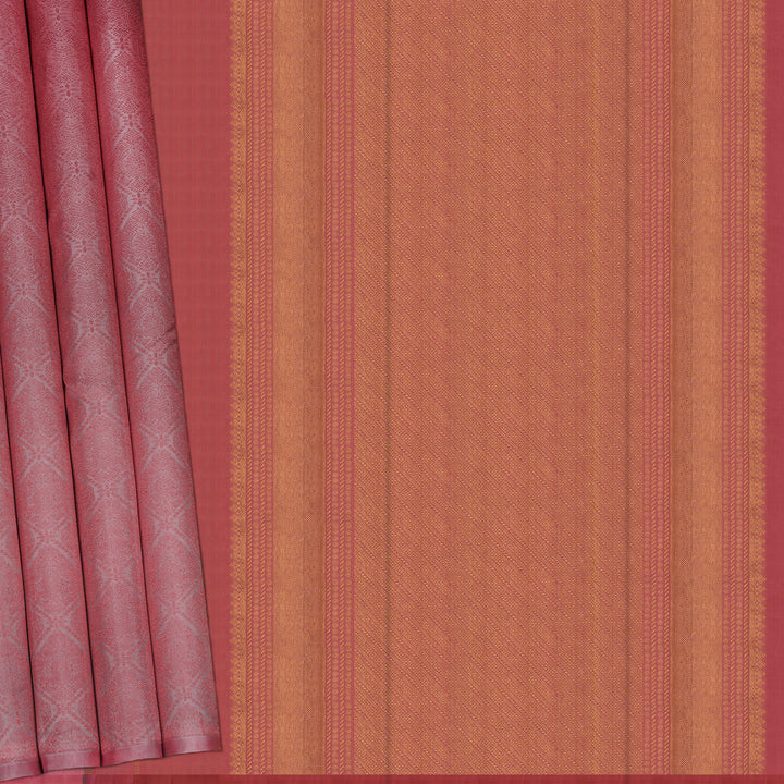 Handwoven Pink with Peach Kanjivaram Silk Saree - 2455T012356DSC