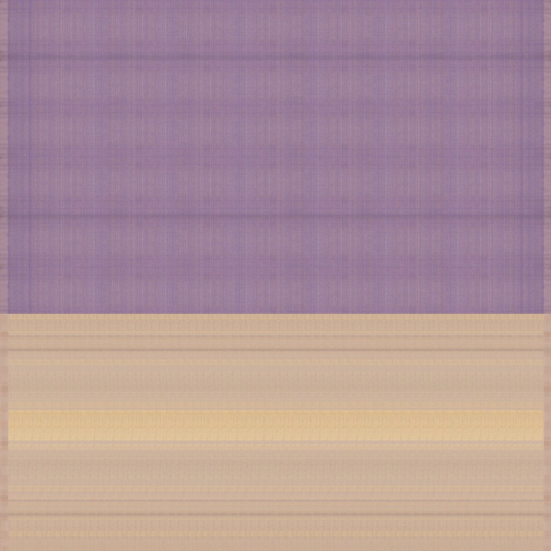 Handwoven Lavender with Beige Kanjivaram Silk Saree - 2474T011398DSC