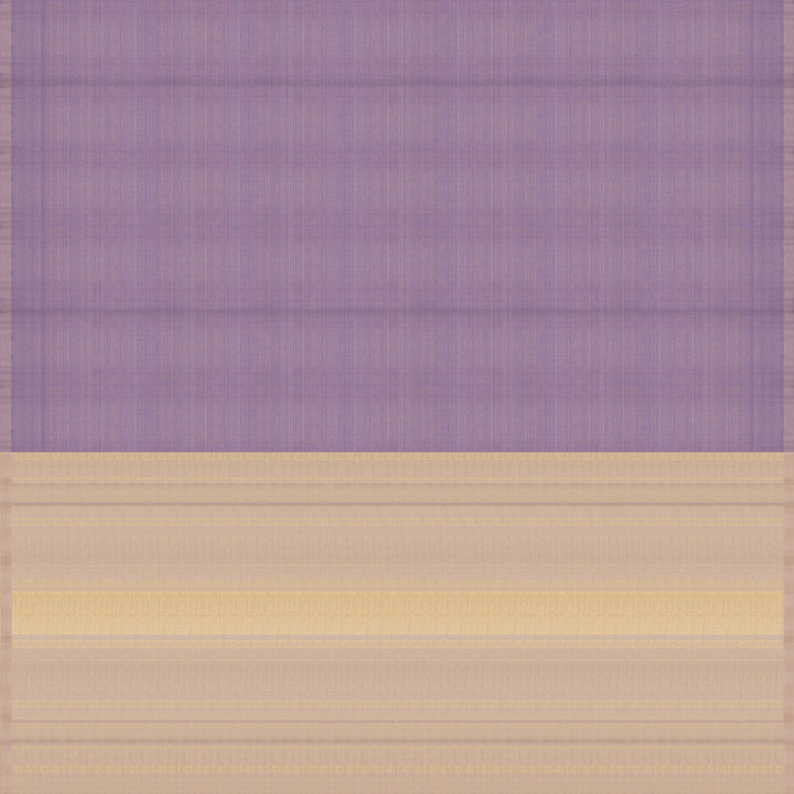 Handwoven Lavender with Beige Kanjivaram Silk Saree - 2474T011398DSC