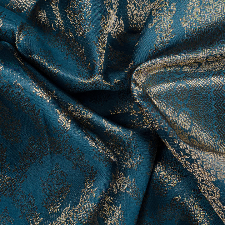 Handwoven Blue Kanjivaram Silk Saree - 2480T012318DSJ