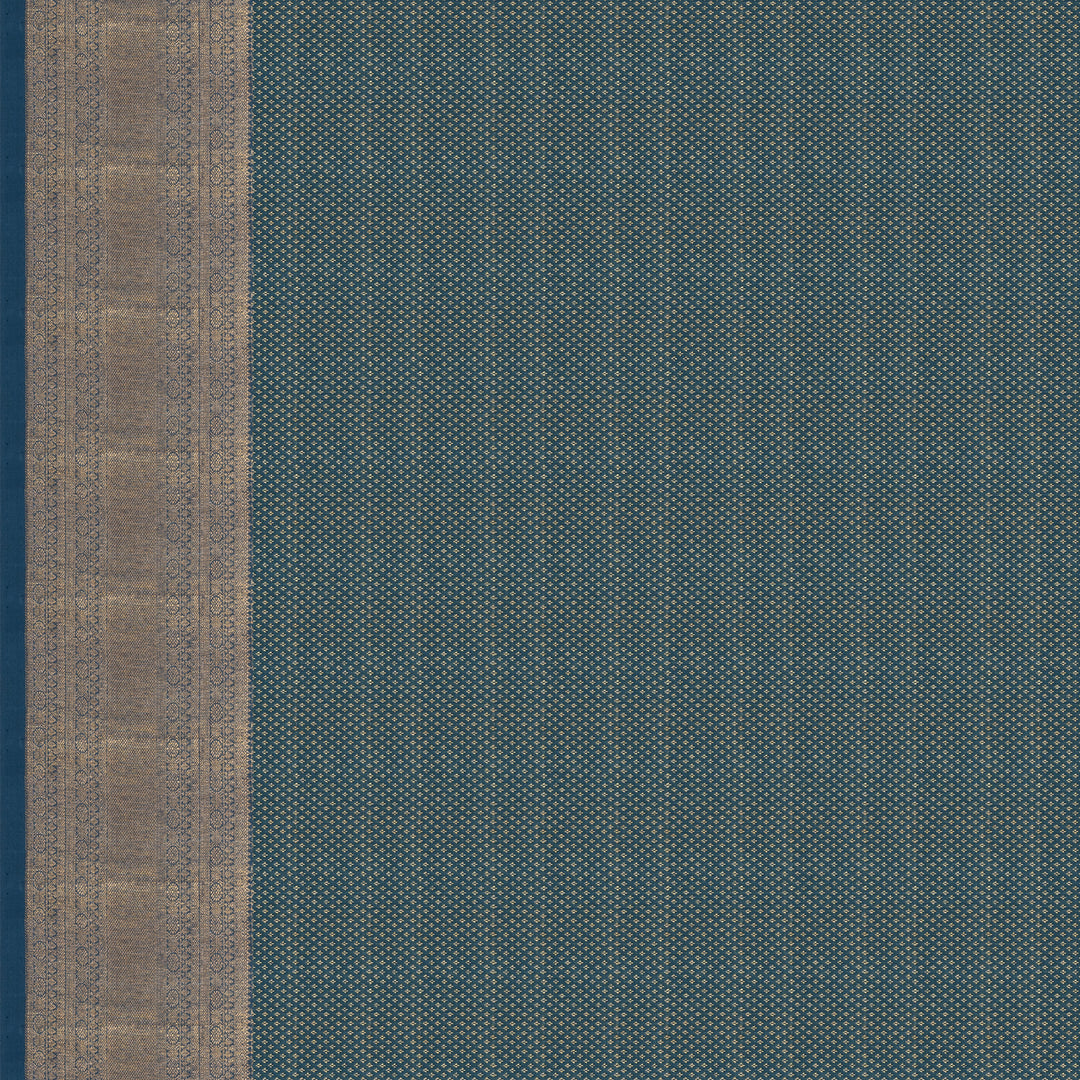 Handwoven Blue Kanjivaram Silk Saree - 2480T012318DSJ