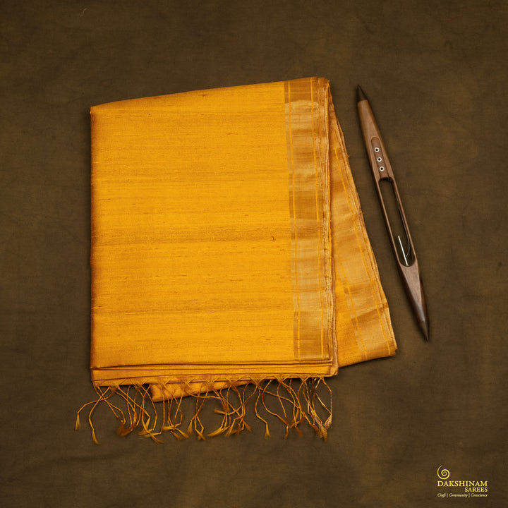 Folded Handwoven Dupion Soft Silk Saree