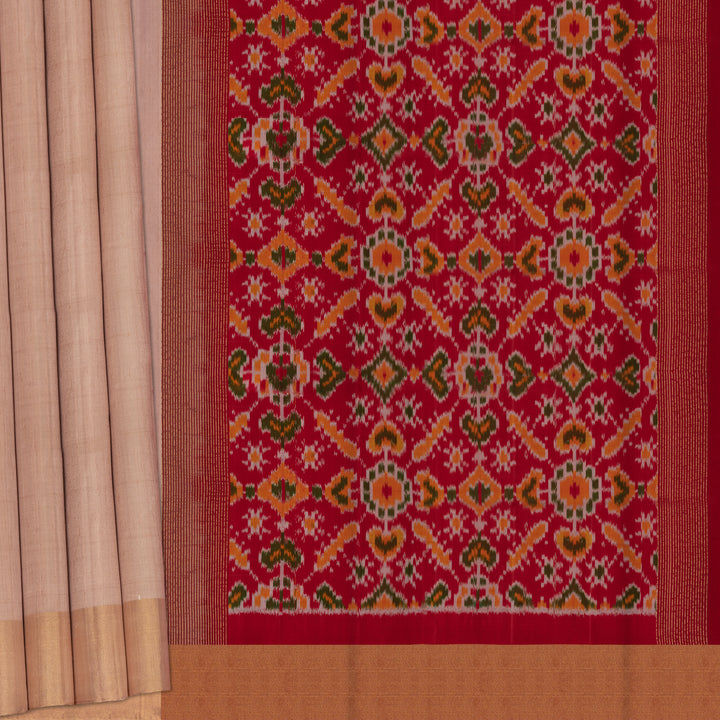 Handwoven Pink with Multicolours Dupion Soft Silk Saree - 2507T012520DSC