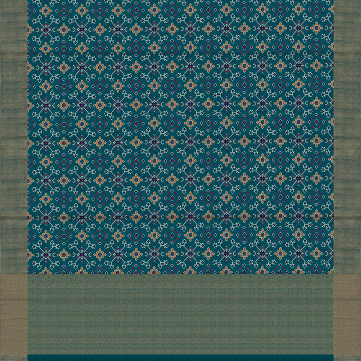 Handwoven Multi-colour with Blue Tussar Silk Saree - 2558T012515DSJ