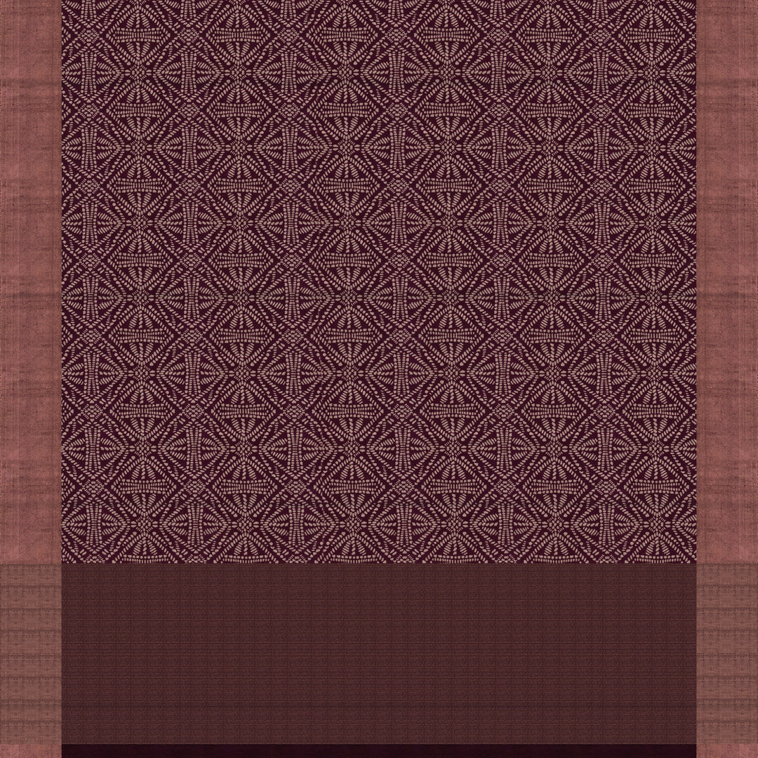 Handwoven Printed Tussar Silk Saree - 2586T012506DSC