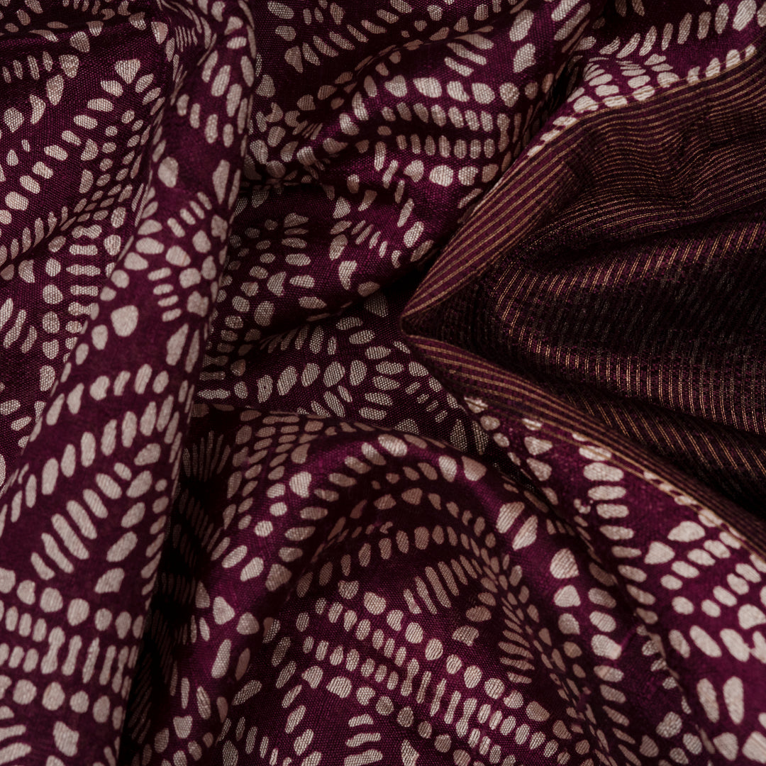 Handwoven Printed Tussar Silk Saree - 2586T012506DSC