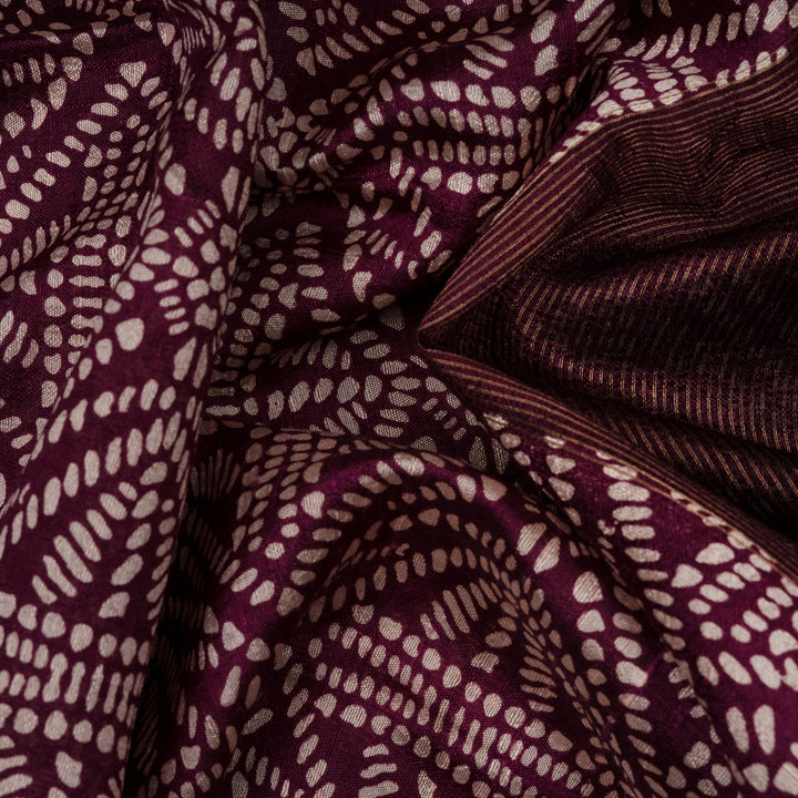 Handwoven Printed Tussar Silk Saree - 2586T012506DSC