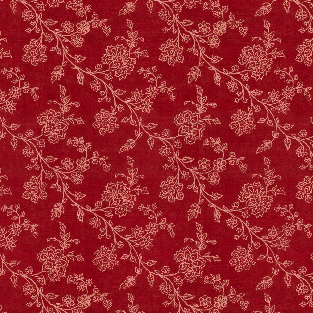 Handwoven Red Printed Tussar Silk Saree - 2588T012504DSS