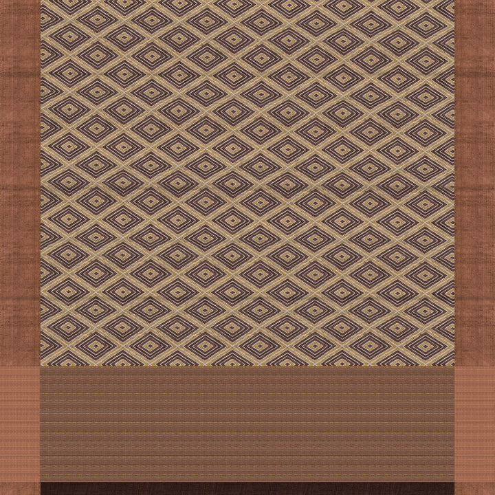 Handwoven Multi-colour and Brown Printed Tussar Silk Saree - 2589T012509DSC