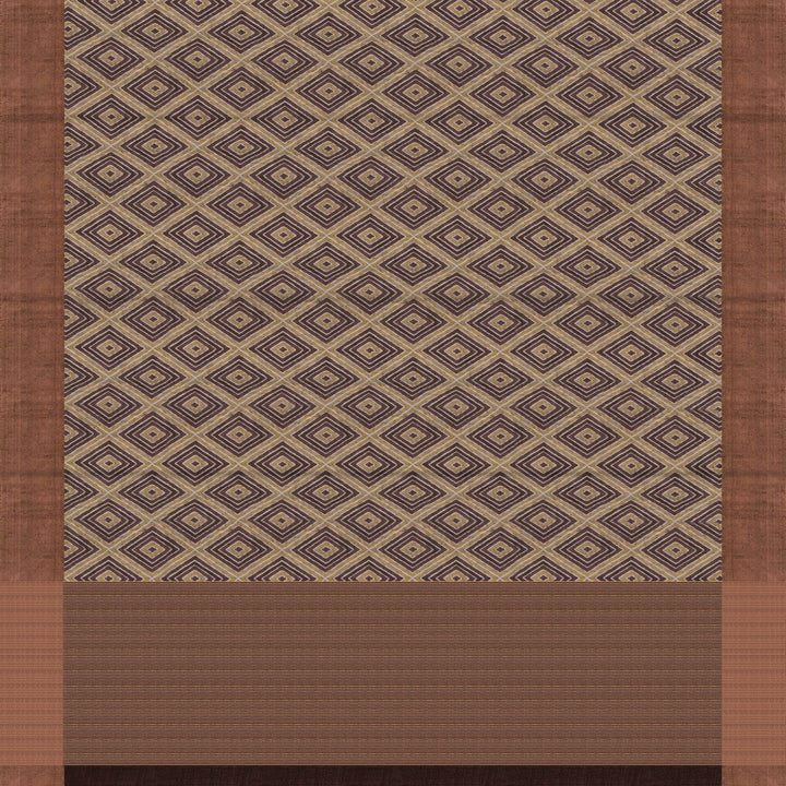 Handwoven Multi-colour with Brown Printed Tussar silk Saree - 2658T012509DSC