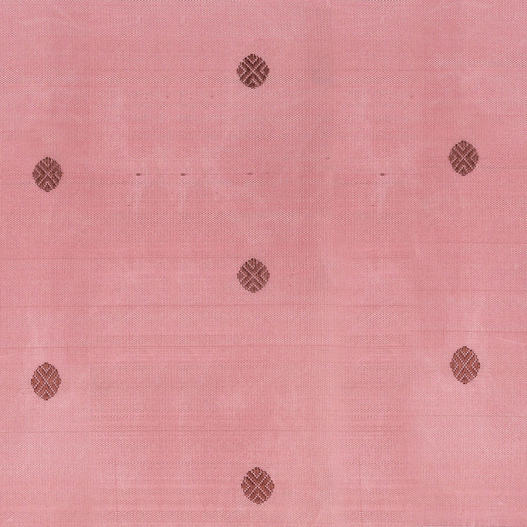 Handwoven Pink with Brown Kanjivaram silk Saree - 2654T011385DSC