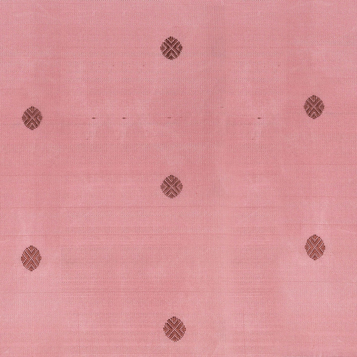 Handwoven Pink with Brown Kanjivaram silk Saree - 2654T011385DSC