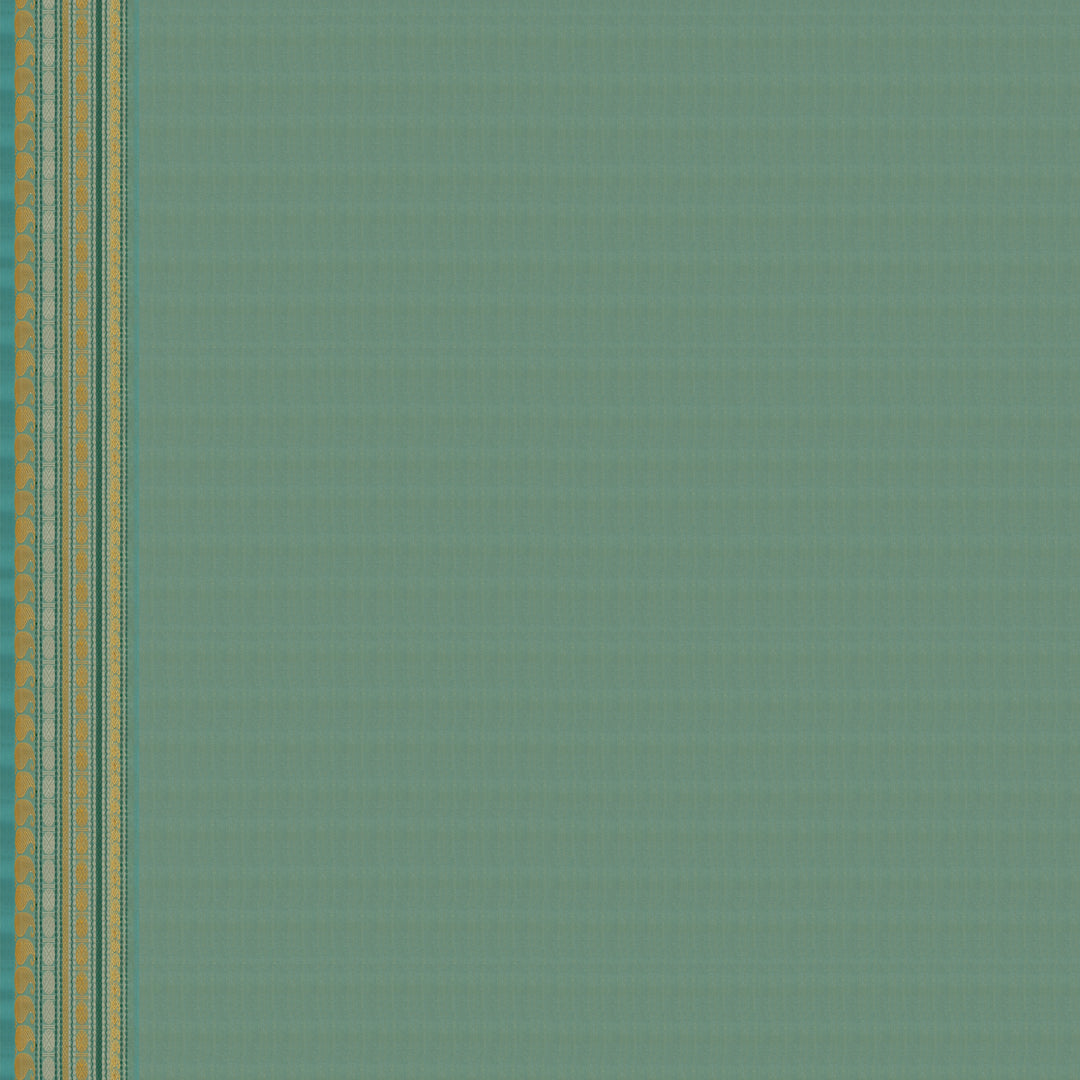 Handwoven Yellow with Aqua Blue Kanjivaram silk Saree - 2655T012323DSC
