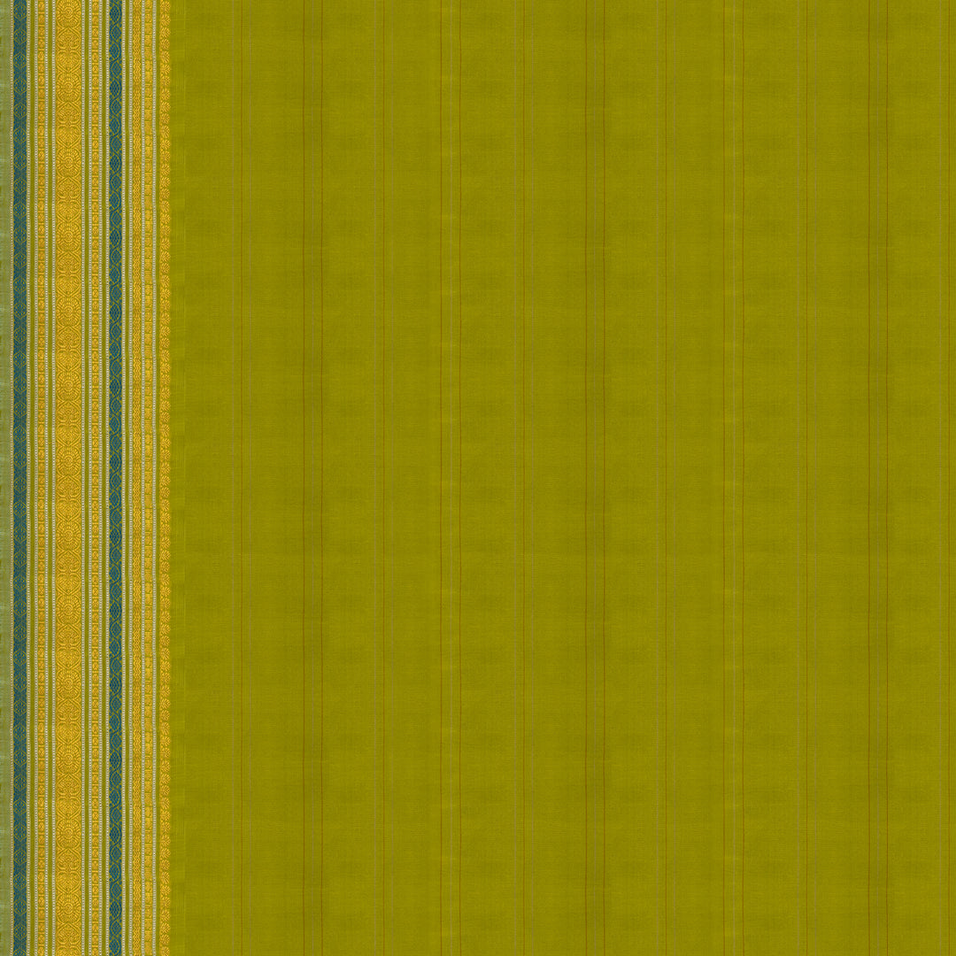 Handwoven Orange with Green Kanjivaram silk Saree - 2653T012536DSC