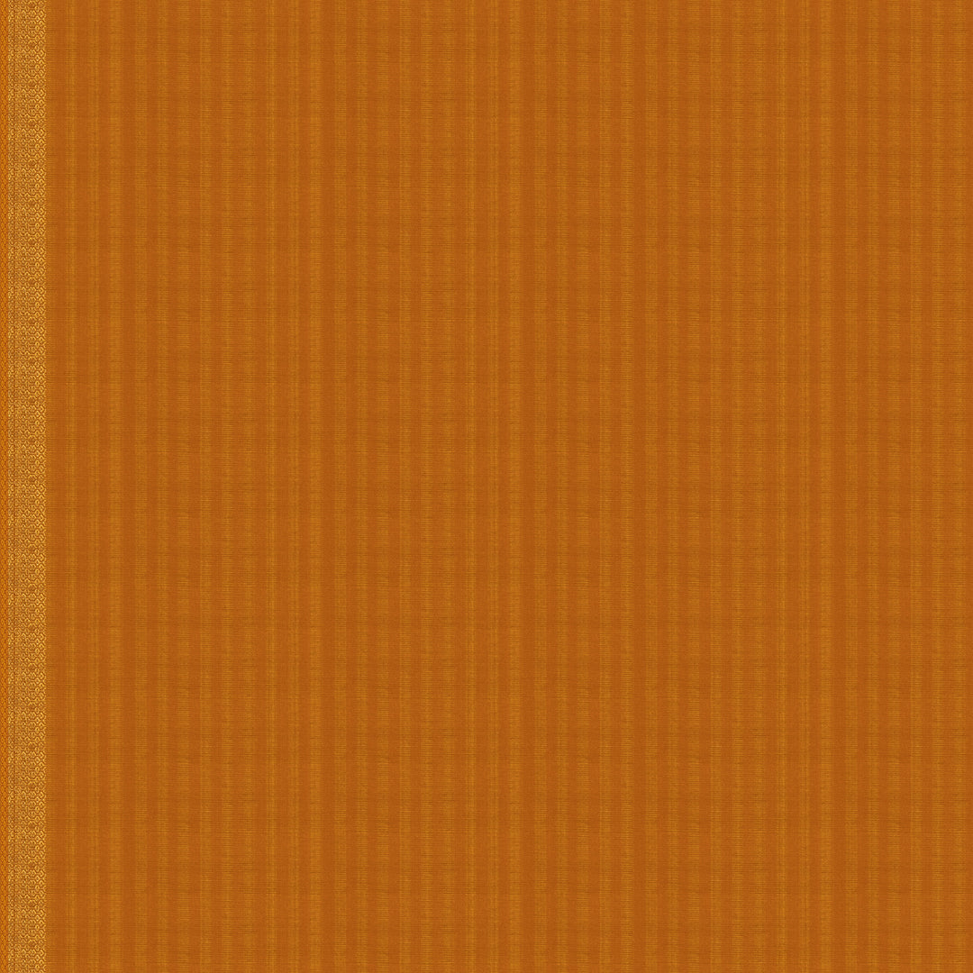 Handwoven White with Orange Kanjivaram silk Saree - 2657T012569DSC