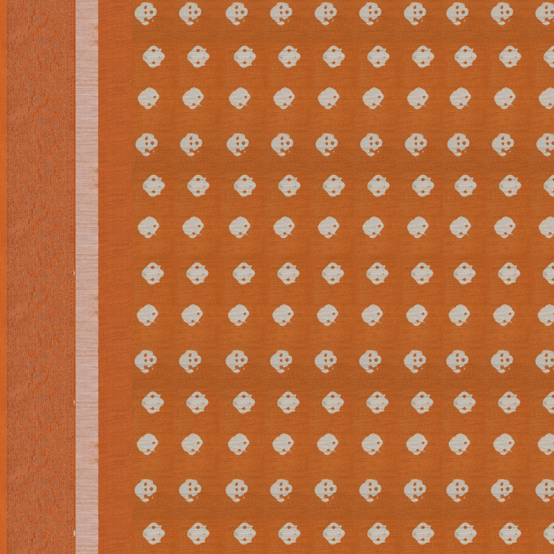Handwoven Orange Chanderi Silk Saree - 2551T012683DSC