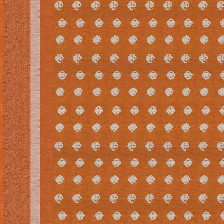 Handwoven Orange Chanderi Silk Saree - 2551T012683DSC