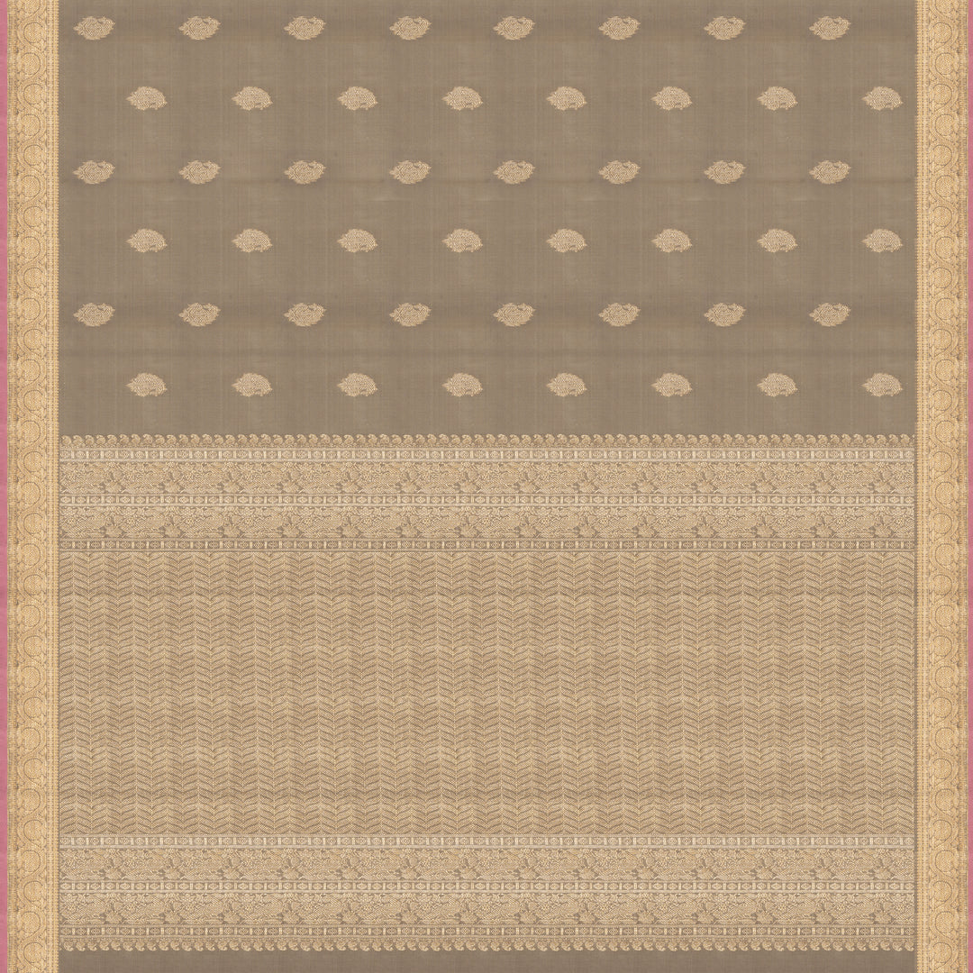 Handwoven Grey Kanjivaram Silk Saree - 2517T012696DSC