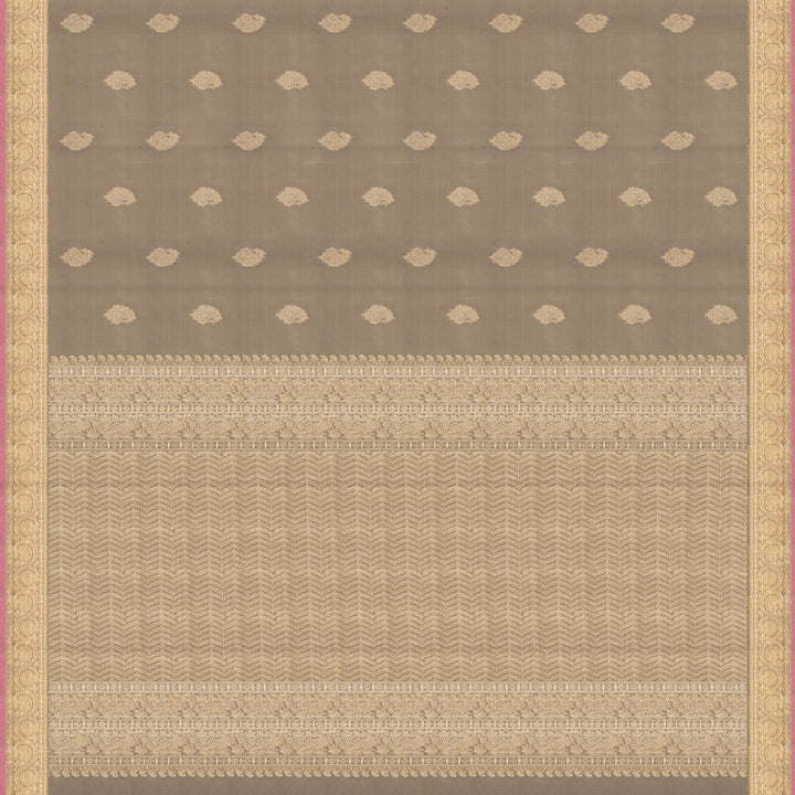 Handwoven Grey Kanjivaram Silk Saree - 2517T012696DSC