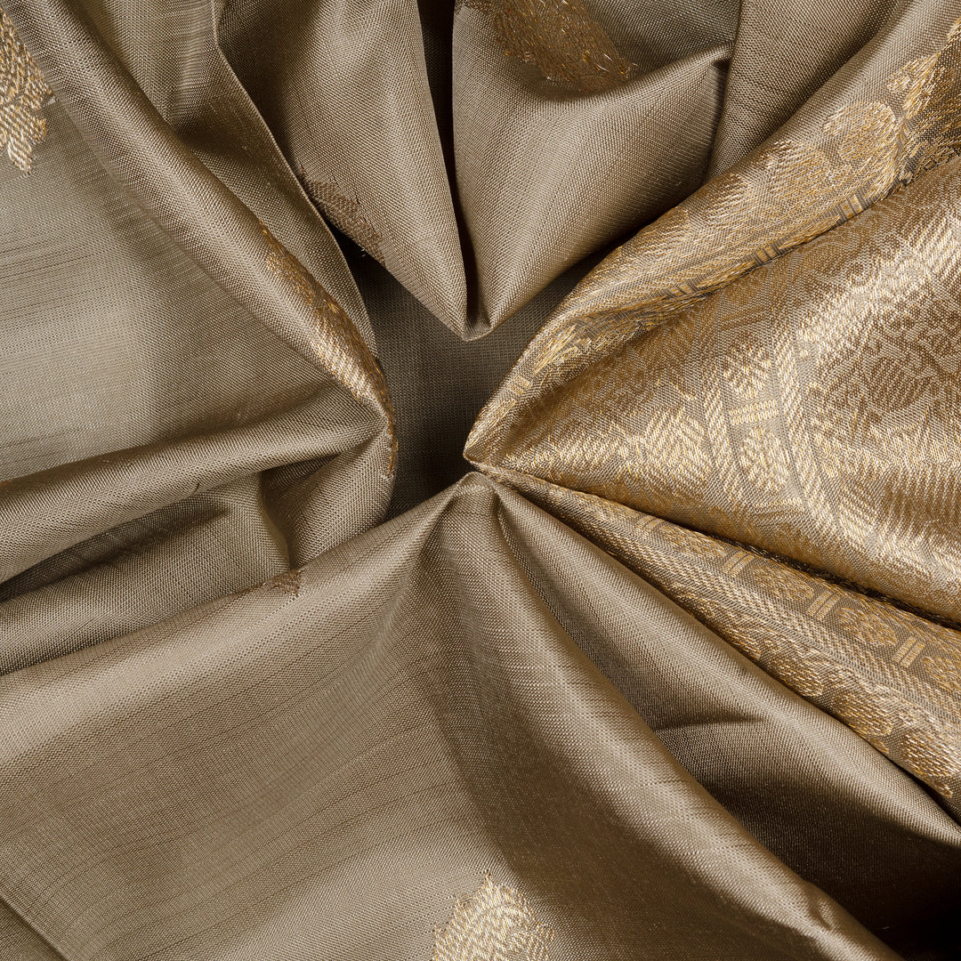 Handwoven Grey Kanjivaram Silk Saree - 2517T012696DSC