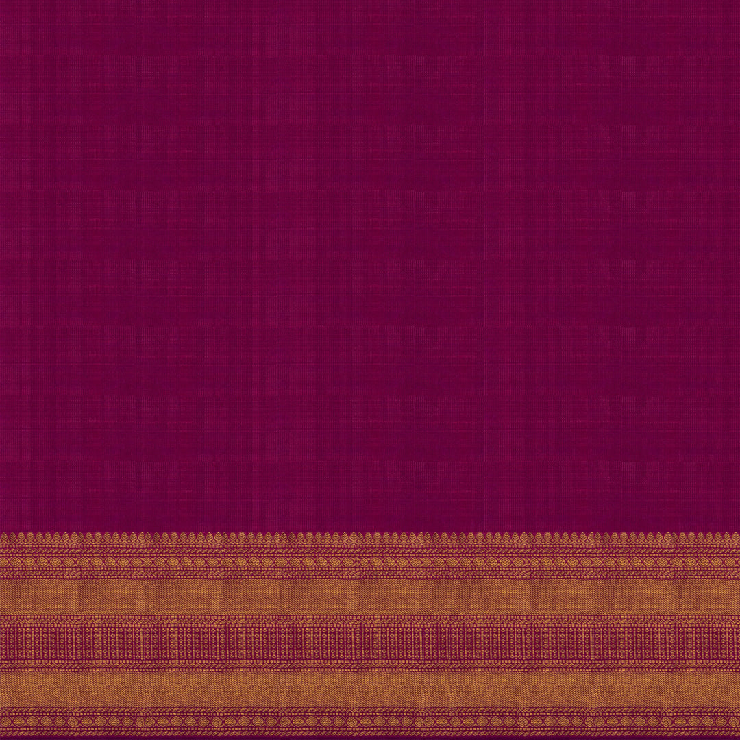 Handwoven Blue with Magenta Kanjivaram Silk Saree - 2605T012497DSC