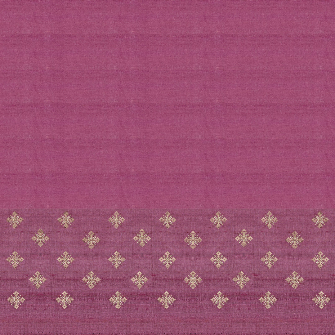 Handwoven Pink Tussar Silk Saree - 2577T012670DSC