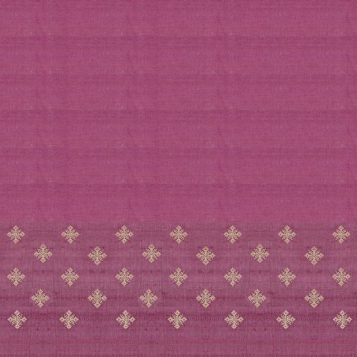 Handwoven Pink Tussar Silk Saree - 2577T012670DSC