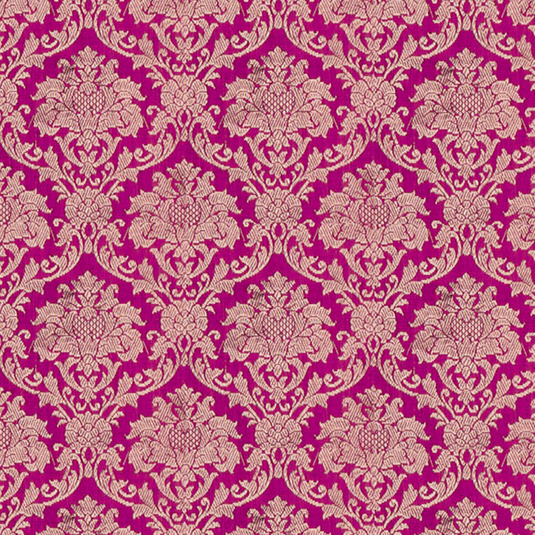 Handwoven Magenta Banarasi Silk Saree - 2595T011972DSC