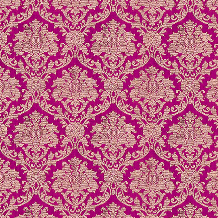 Handwoven Magenta Banarasi Silk Saree - 2595T011972DSC