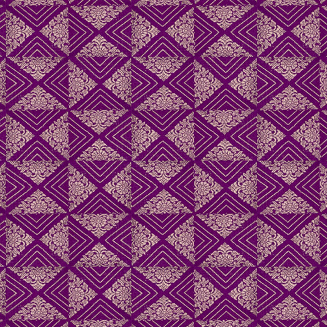 Handwoven Purple Banarasi Silk Saree - 2593T011974DSC