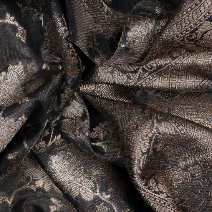 Handwoven Grey Banarasi Tissue Silk Saree - 2610T011990DSC