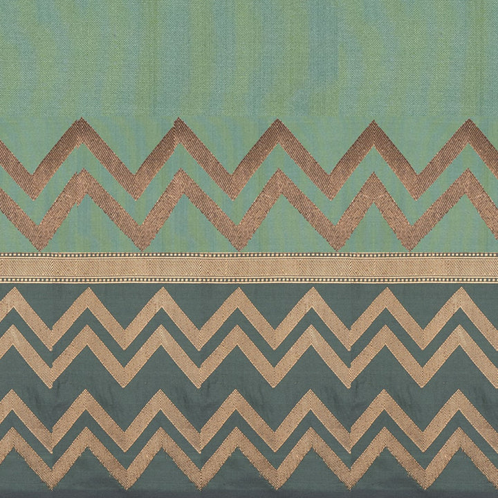 Handwoven Green with Grey Banarasi Silk Saree - 2608N025072DSC