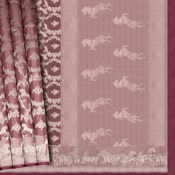 Handwoven Pink Banarasi Tissue Silk Saree - 2613T011994DSC